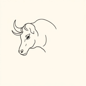 Single Line Taurus Tattoo