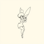 Single Line Tinkerbell Tattoo