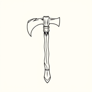 Single Line Tomahawk Tattoo