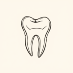 Single Line Tooth Tattoo