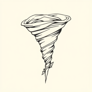 Single Line Tornado Tattoo