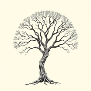 Single Line Tree Tattoo