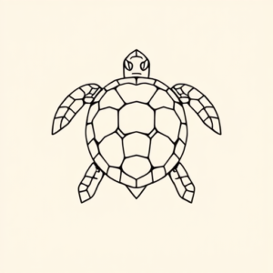 Single Line Turtle Tattoo