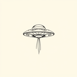 Single Line Ufo Tattoo