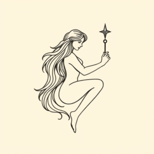 Single Line Virgo Tattoo