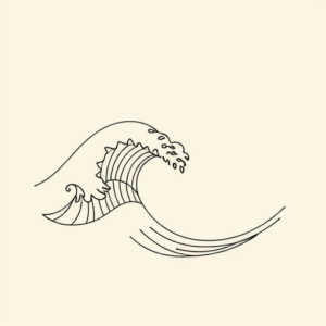 Single Line Wave Tattoo