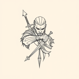 Single Line Witcher Tattoo
