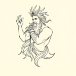 Single Line Zeus Tattoo