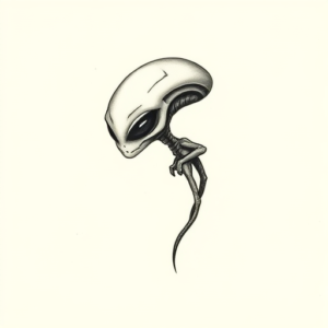 Sketch Alien Tattoo
