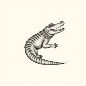 Sketch Alligator Tattoo