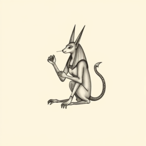 Sketch Anubis Tattoo