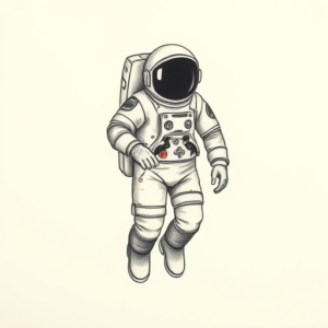 Sketch Astronaut Tattoo