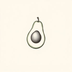 Sketch Avocado Tattoo