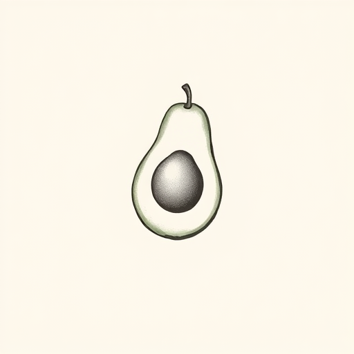 Sketch Avocado Tattoo