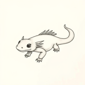 Sketch Axolotl Tattoo