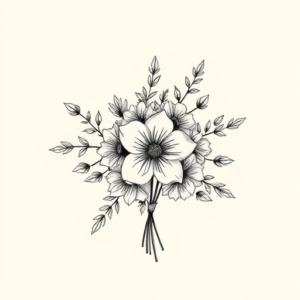 Sketch Bouquet Tattoo