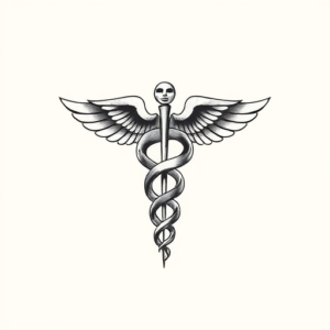 Sketch Caduceus Tattoo
