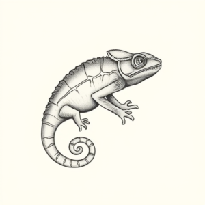 Sketch Chameleon Tattoo