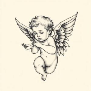 Sketch Cherub Tattoo