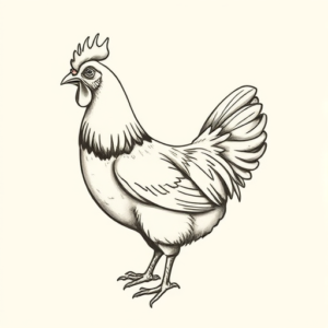 Sketch Chicken Tattoo