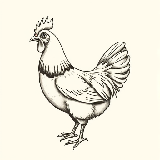 Sketch Chicken Tattoo
