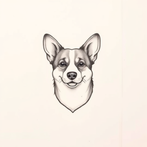 Sketch Corgi Tattoo