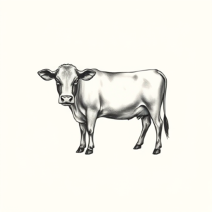Sketch Cow Tattoo