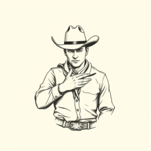 Sketch Cowboy Tattoo