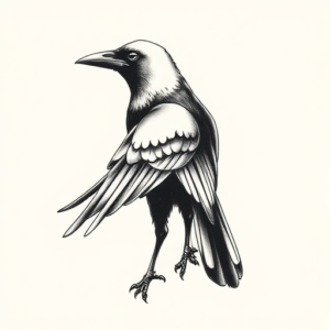 Sketch Crow Tattoo