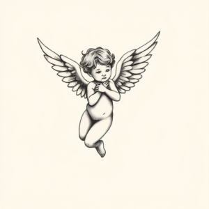 Sketch Cupid Tattoo