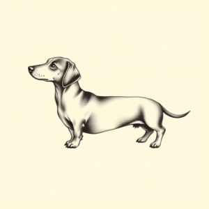 Sketch Dachshund Tattoo