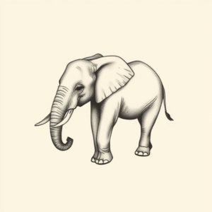 Sketch Elephant Tattoo