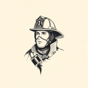 Sketch Firefighter Tattoo
