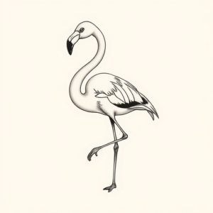 Sketch Flamingo Tattoo