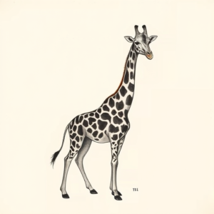 Sketch Giraffe Tattoo