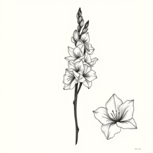 Sketch Gladiolus Tattoo