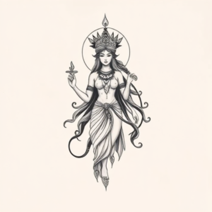 Sketch Goddess Tattoo