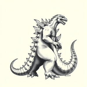 Sketch Godzilla Tattoo