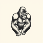 Sketch Gorilla Tattoo