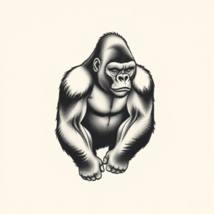 Sketch Gorilla Tattoo