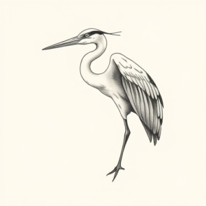 Sketch Heron Tattoo