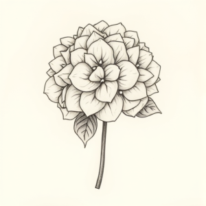 Sketch Hydrangea Tattoo