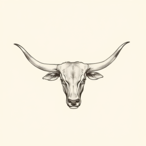 Sketch Longhorn Tattoo