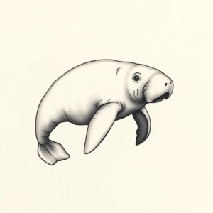 Sketch Manatee Tattoo