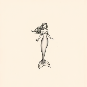 Sketch Mermaid Tattoo