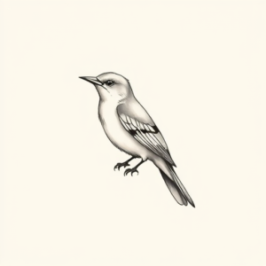Sketch Mockingbird Tattoo
