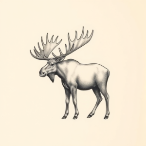 Sketch Moose Tattoo