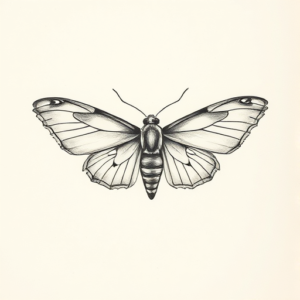 Sketch Moth Tattoo