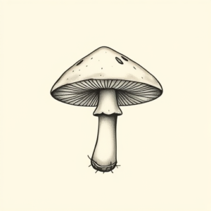 Sketch Mushroom Tattoo