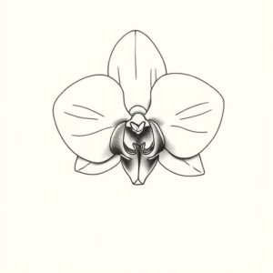 Sketch Orchid Tattoo